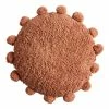 World Market Round Rust Pom Pom Throw Pillow