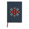 World Market Denik Indigo Blue Embroidered Floral Journal
