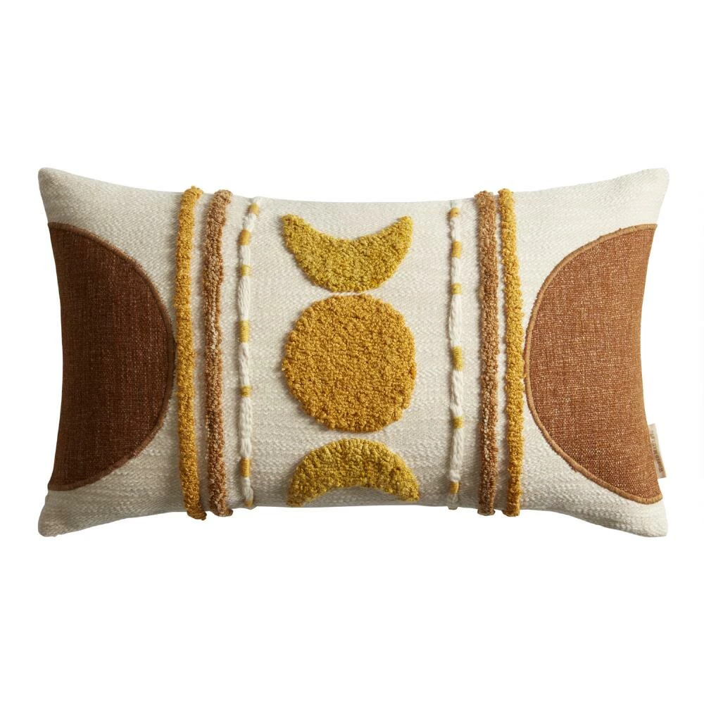 World Market Ivory and Gold Tufted Celestial Lumbar Pillow 1 World Market Ivory and Gold Tufted Celestial Lumbar Pillow