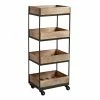 World Market Gavin Wood 4 Tier Rolling Cart