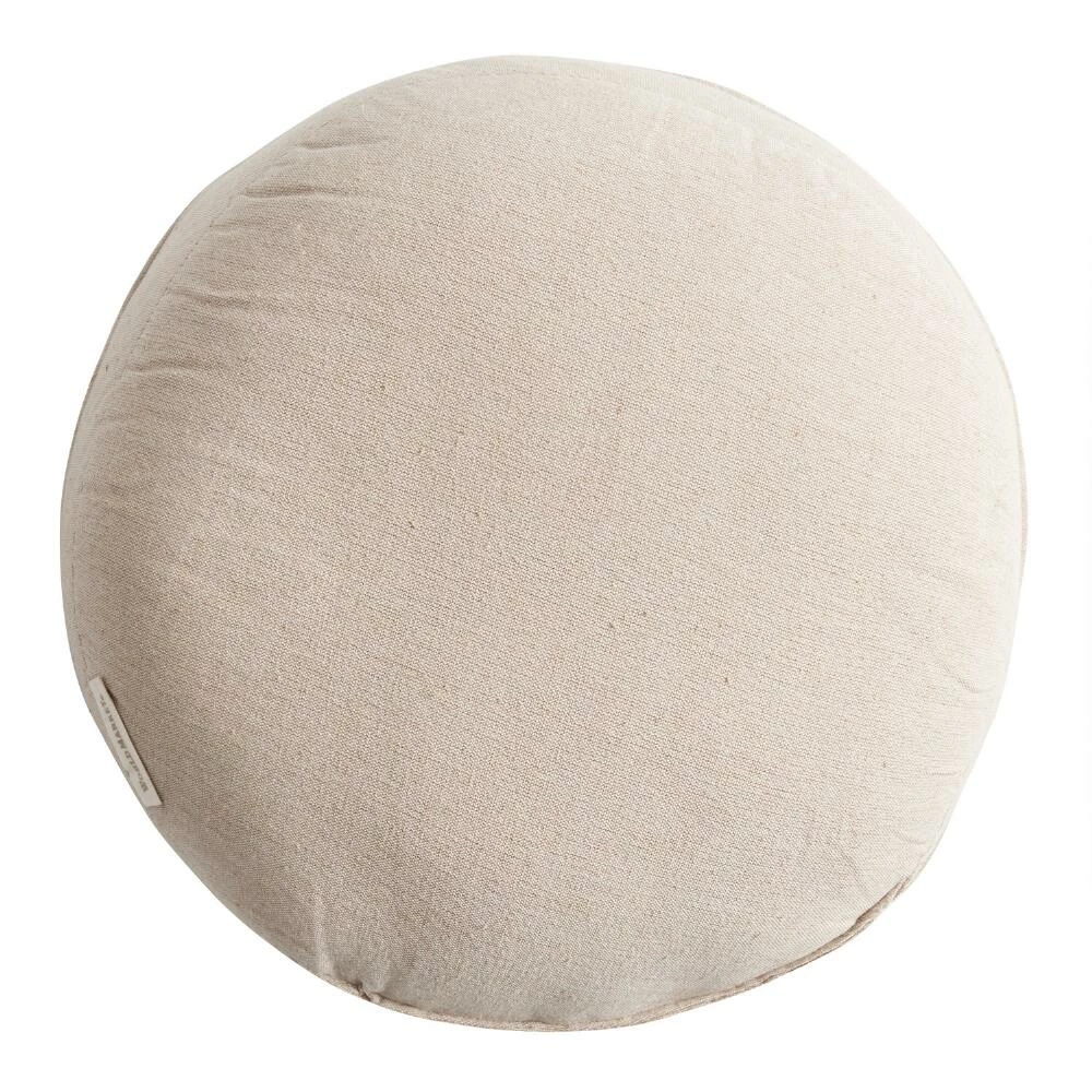 World Market Round Dark Indigo Embroidered Good Vibes Throw Pillow 2 World Market Round Dark Indigo Embroidered Good Vibes Throw Pillow - Image 2