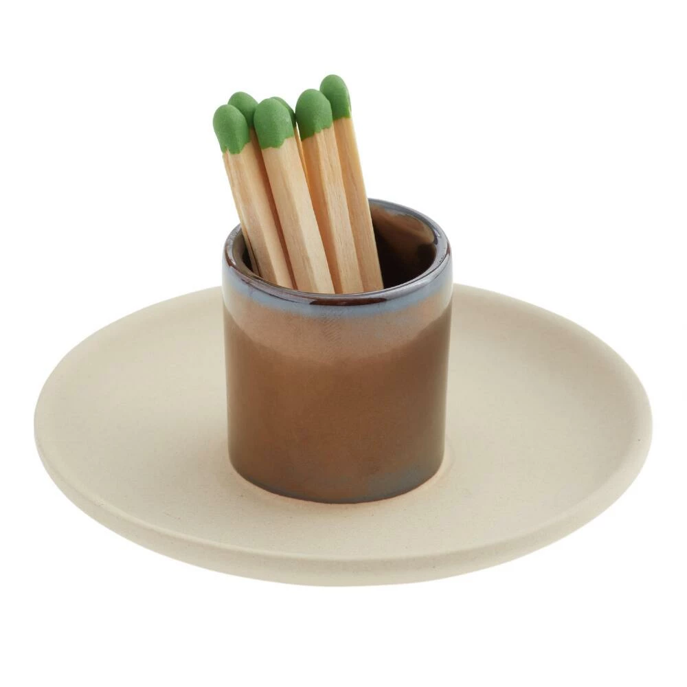 World Market Metallic Gold and Natural Saucer Match Striker 2 World Market Metallic Gold and Natural Saucer Match Striker - Image 2