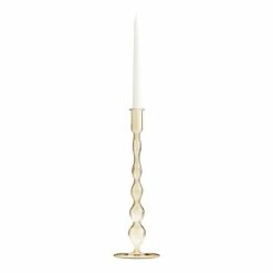 World Market Tall Amber Glass Taper Candle Holder