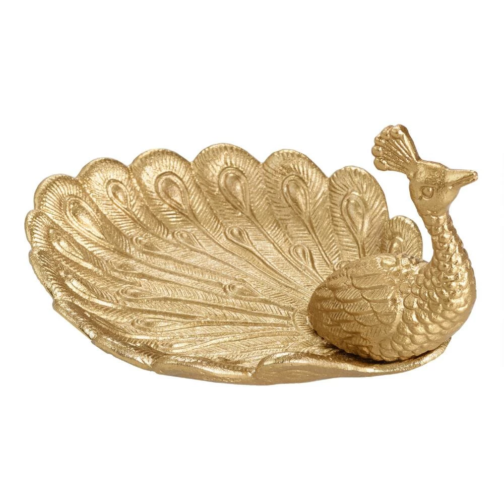 World Market Antique Gold Peacock Trinket Dish 1 World Market Antique Gold Peacock Trinket Dish