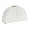 World Market Matte White Fan Ceramic Vase