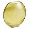 World Market Olive Green Hammered Blown Glass Vase