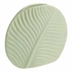 World Market Sage Green Ceramic Rounded Leaf Vase