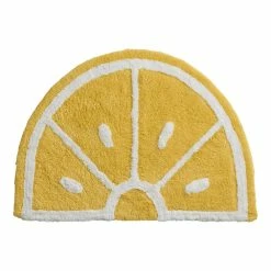 World Market Lemon Squeeze Half Circle Tufted Bath Mat