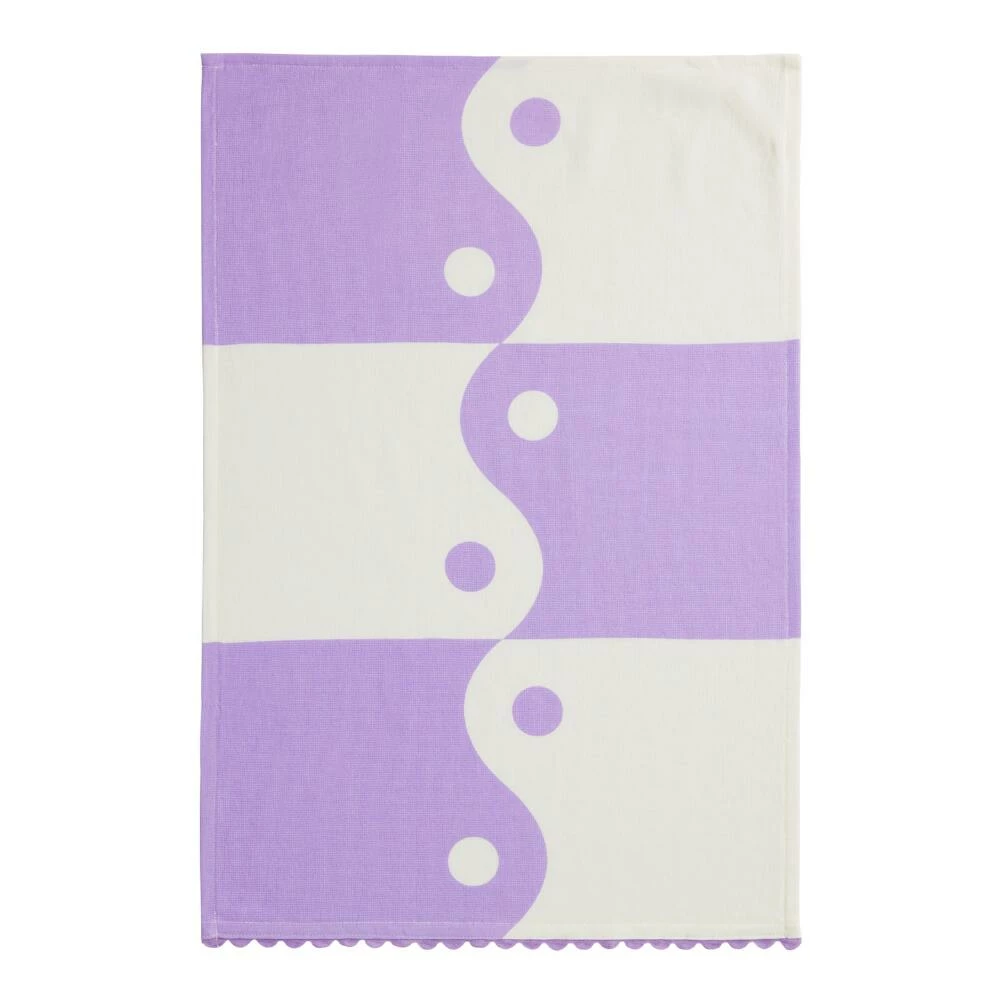 World Market White And Lavender Yin Yang Terry Hand Towel 2 World Market White And Lavender Yin Yang Terry Hand Towel - Image 2