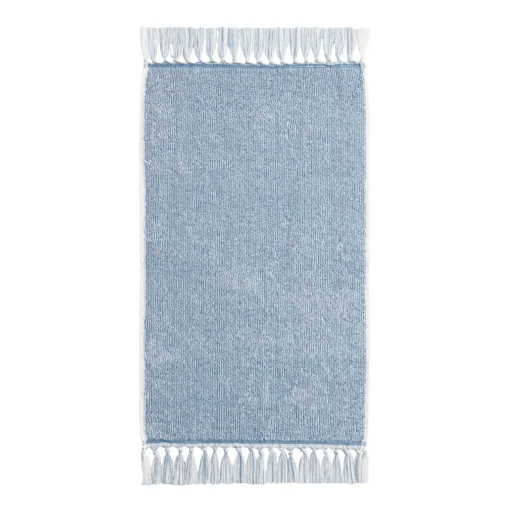 World Market Azure Blue And White Marled Hand Towel 2 World Market Azure Blue And White Marled Hand Towel - Image 2