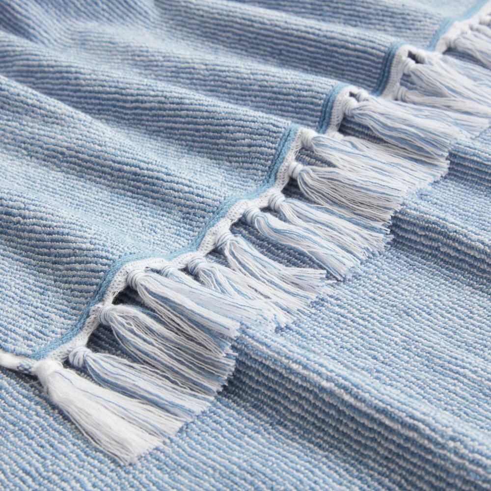 World Market Azure Blue And White Marled Hand Towel 3 World Market Azure Blue And White Marled Hand Towel - Image 3