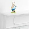 World Market Wooden Easter Bunny Farmer Nutcracker Decor