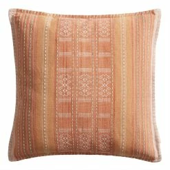 World Market Umbud Stripe Embroidered Indoor Outdoor Throw Pillow