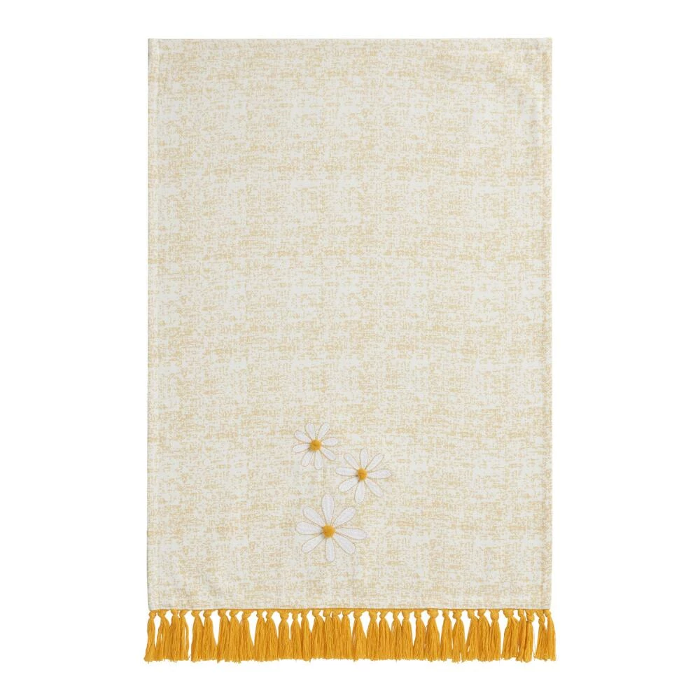 World Market Mustard And White Daisy Speckled Terry Hand Towel 2 World Market Mustard And White Daisy Speckled Terry Hand Towel - Image 2