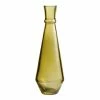World Market Olive Green Blown Glass Tapered Bud Vase