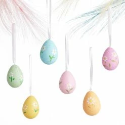 World Market Mini Easter Egg Ornaments With Daisies 12 Pack