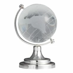 World Market Micro Clear And Silver Globe