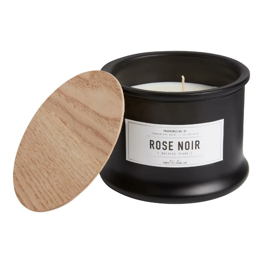 World Market Matte Black Glass Rose Noir 2 Wick Scented Candle 1 World Market Matte Black Glass Rose Noir 2 Wick Scented Candle