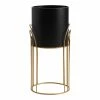 World Market Black Metal Planter With Arched Gold Stand