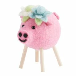 World Market Wool Spring Pig Decor