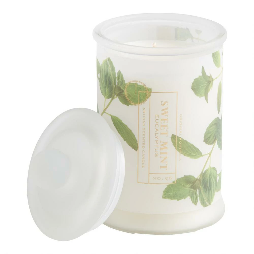 World Market Tall Spring Botanicals Sweet Mint Scented Candle 1 World Market Tall Spring Botanicals Sweet Mint Scented Candle