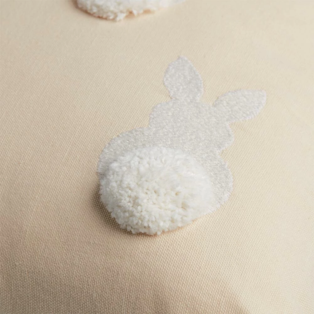 World Market Oatmeal And White Bunny Rabbit Pom Tail Throw Pillow 3 World Market Oatmeal And White Bunny Rabbit Pom Tail Throw Pillow - Image 3