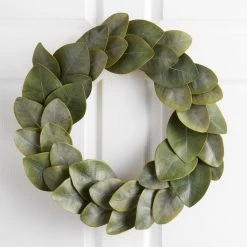 World Market Faux Magnolia Leaves Wreath
