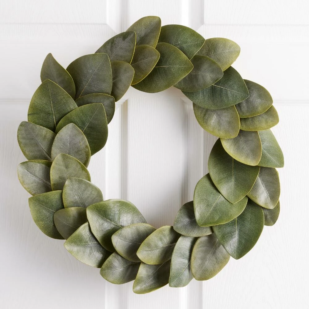 World Market Faux Magnolia Leaves Wreath 1 World Market Faux Magnolia Leaves Wreath