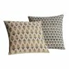World Market Floral Jaipur Block Print Throw Pillow With Buttons