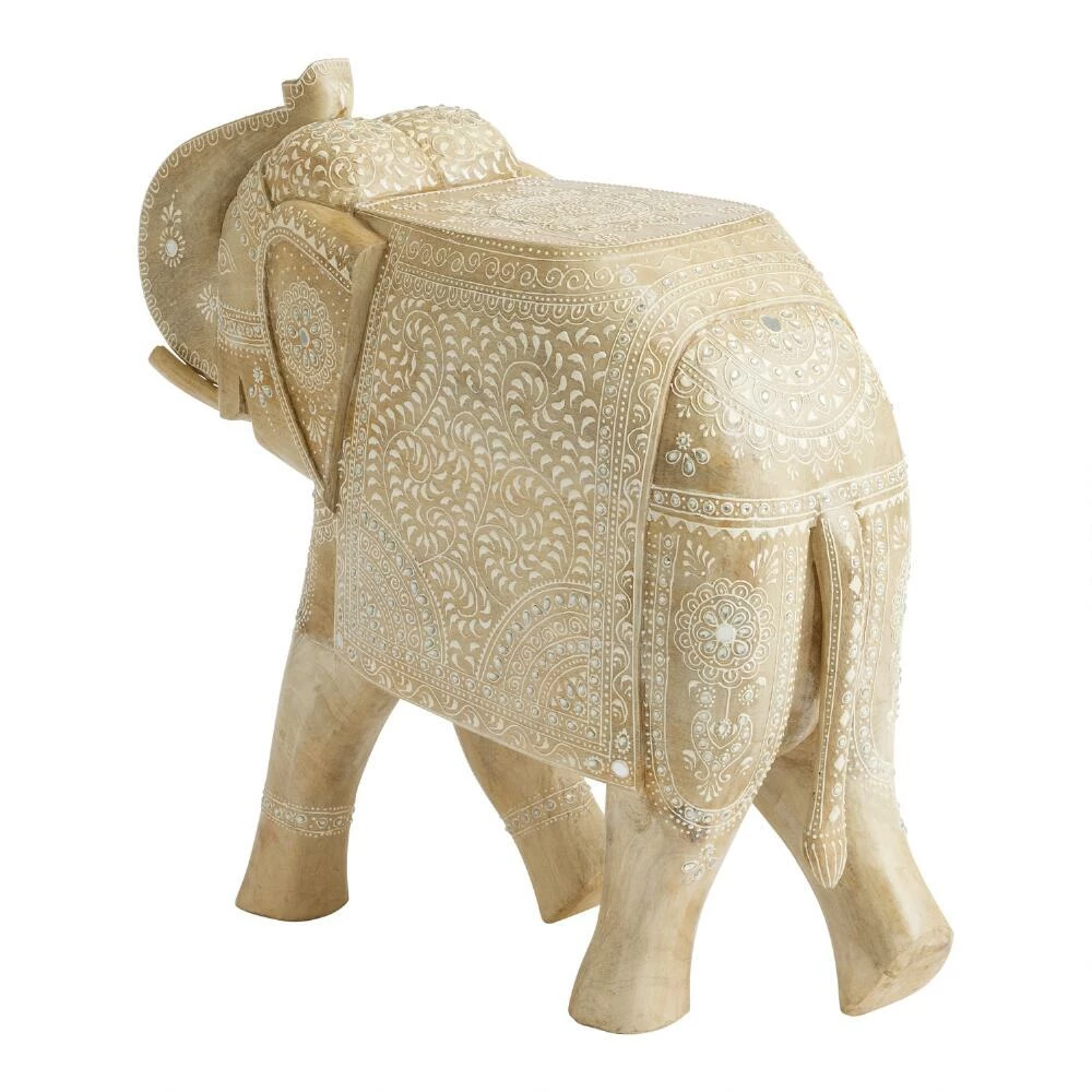 World Market CRAFT Carved Wood Elephant Floor Decor 2 World Market CRAFT Carved Wood Elephant Floor Decor - Image 2
