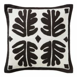 World Market Justina Blakeney Paradiso Ivory and Black Leaf Throw Pillow