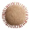 World Market Round Natural Multi Fringe Indoor Outdoor Throw Pillow
