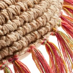 World Market Round Natural Multi Fringe Indoor Outdoor Throw Pillow -Decor & Pillows Sales Store unnamed file 539