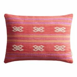 World Market Coral Baja Geo Indoor Outdoor Lumbar Pillow