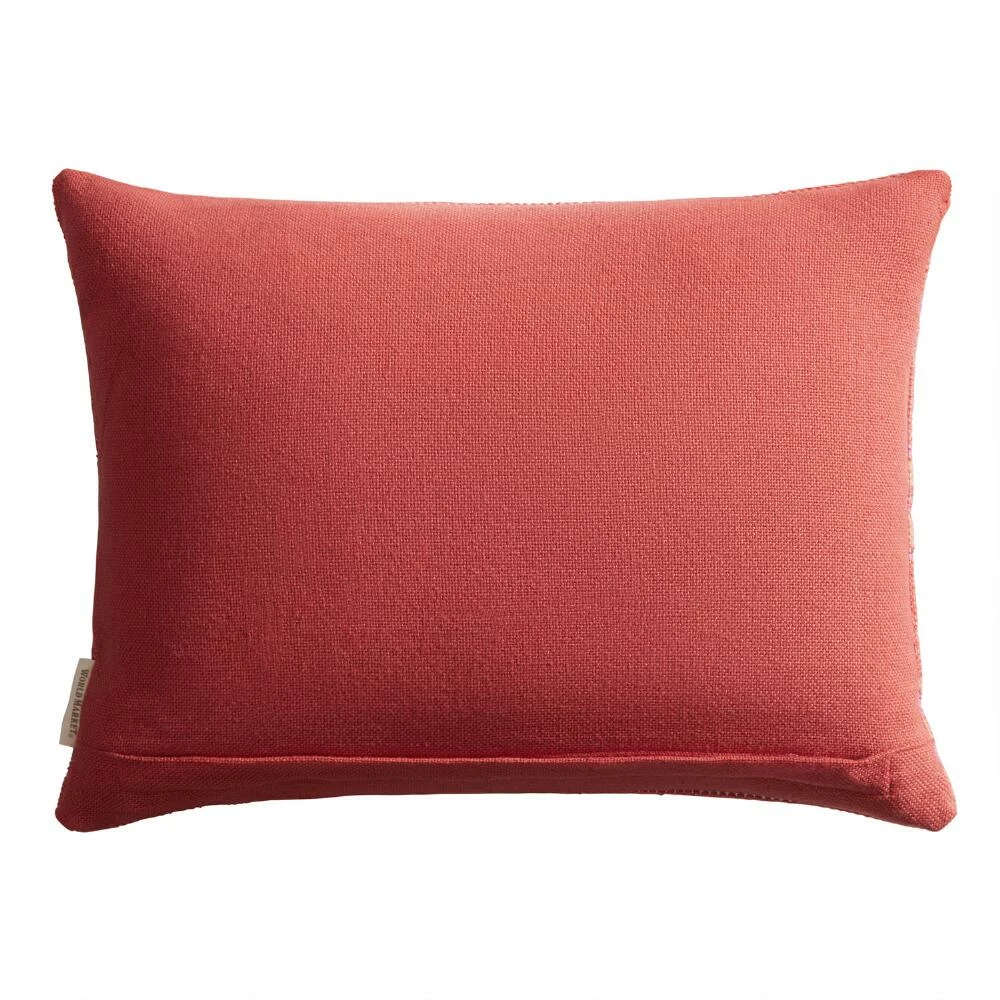 World Market Coral Baja Geo Indoor Outdoor Lumbar Pillow 2 World Market Coral Baja Geo Indoor Outdoor Lumbar Pillow - Image 2