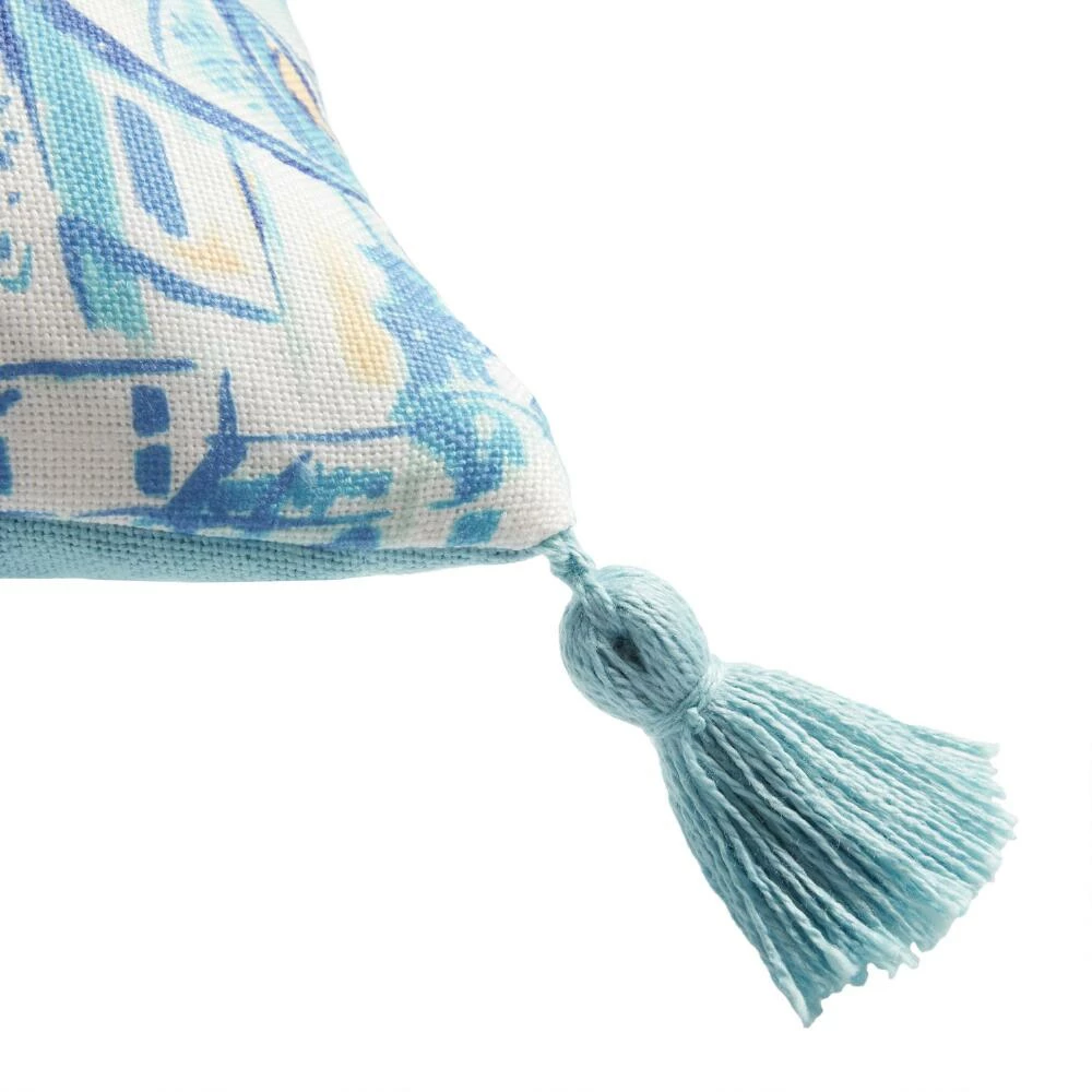 World Market Blue Amalfi Print Indoor Outdoor Lumbar Pillow 3 World Market Blue Amalfi Print Indoor Outdoor Lumbar Pillow - Image 3