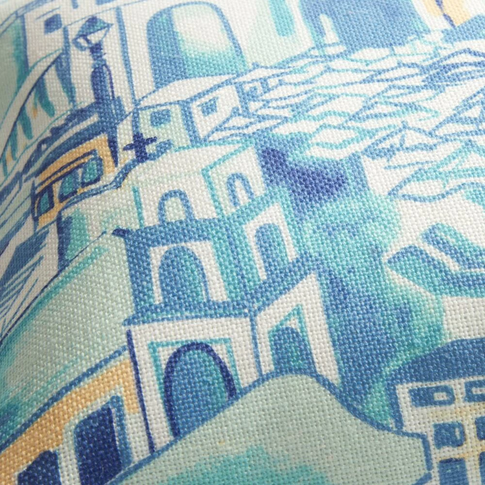 World Market Blue Amalfi Print Indoor Outdoor Lumbar Pillow 4 World Market Blue Amalfi Print Indoor Outdoor Lumbar Pillow - Image 4