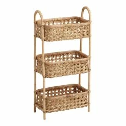 World Market Farrah Natural Rattan Cane 3 Tier Storage Tower