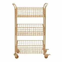 World Market Antonia Gold Wire Basket 3 Tier Rolling Cart -Decor & Pillows Sales Store unnamed file 651