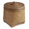 World Market Benji Natural Rattan Basket With Lid
