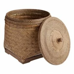 World Market Benji Natural Rattan Basket With Lid -Decor & Pillows Sales Store unnamed file 69