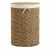 World Market Trista Round Seagrass Hamper With Liner And Lid