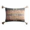 World Market Nova Gray And Rust Kilim Indoor Outdoor Lumbar Pillow