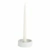 World Market White Ceramic Sage and Taper Candle Holder