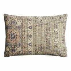 World Market Oversized Blue And Ivory Ribbed Carpet Print Lumbar Pillow