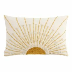 World Market Tufted Embellished Sunrise Lumbar Pillow