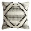 World Market Black And Ivory Diamond Fringe Indoor Outdoor Throw Pillow