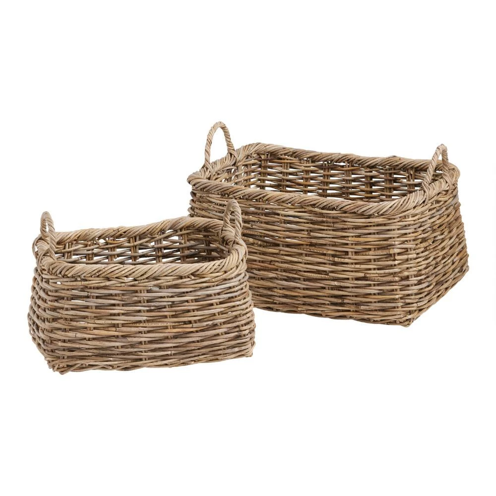 World Market Rylee Gray Rattan Kubu Tote Basket 1 World Market Rylee Gray Rattan Kubu Tote Basket