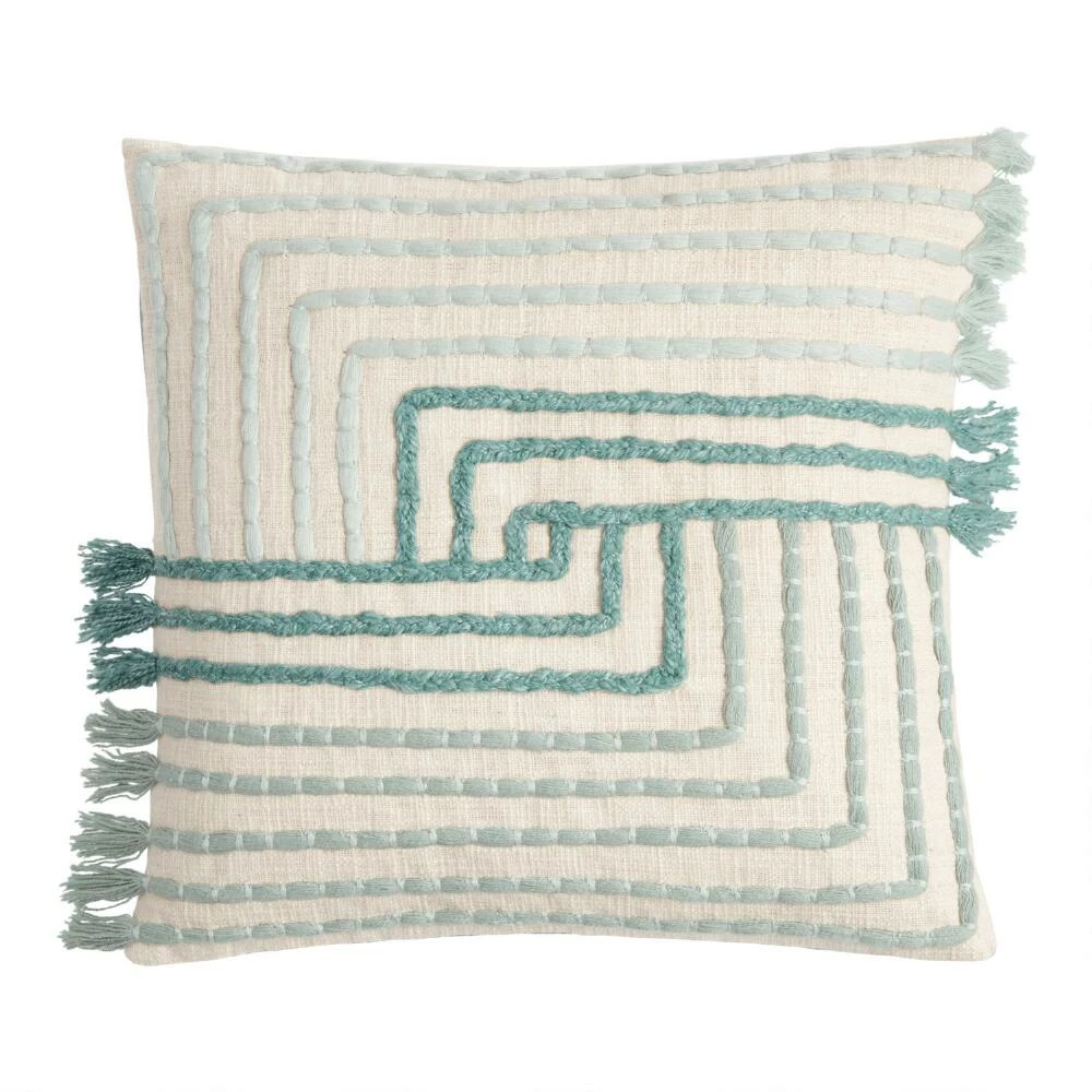 World Market Multicolor Geo Tufted Throw Pillow 4 World Market Multicolor Geo Tufted Throw Pillow - Image 4