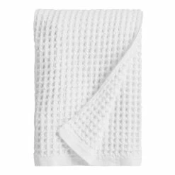 World Market White Waffle Weave Cotton Bath Towel
